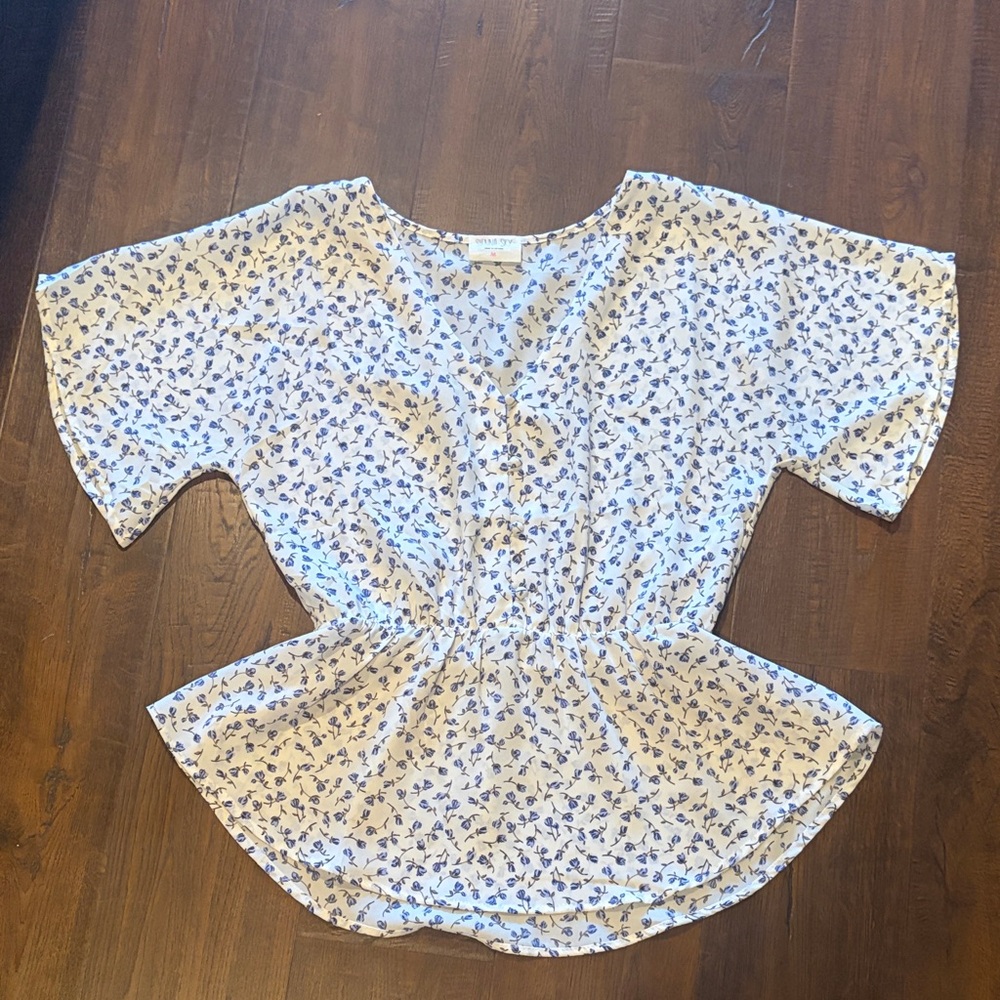 Sienna Sky Blue Floral Blouse